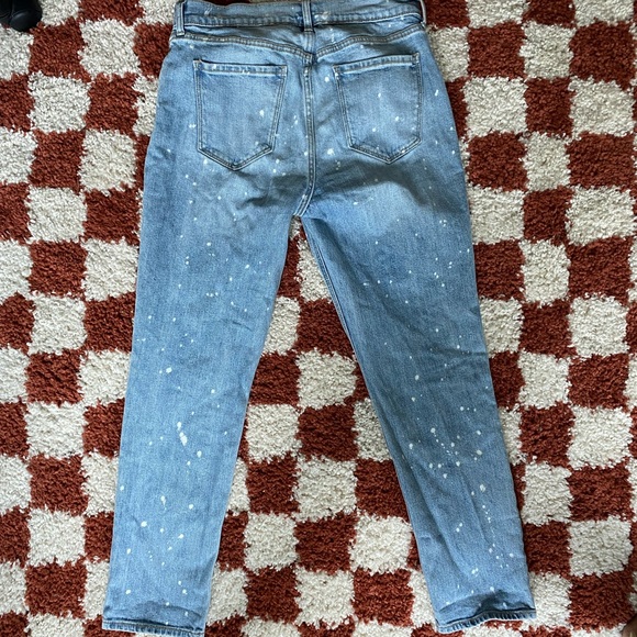 Old Navy light wash boyfriend jeans with paint splatter - Picture 2 of 5